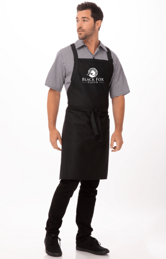 Black Fox Flour Cross-Back Bib Apron